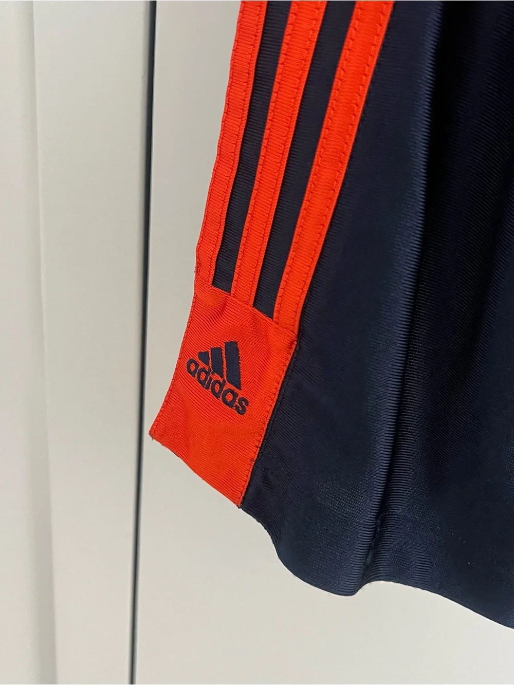 ⁠Vintage Adidas Snap Button Track Pants XL Blue Orange Tearaway Y2K 2005⁠